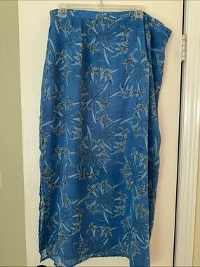 Style & Co. Blue Floral Swim Sarong Wrap
